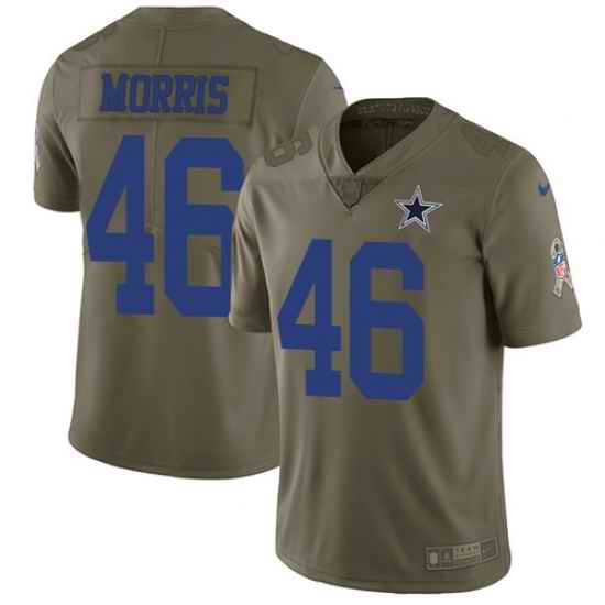 Youth Nike Cowboys #46 Alfred Morris Olive Stitched NFL Limited 2017 Salute to Service Jersey